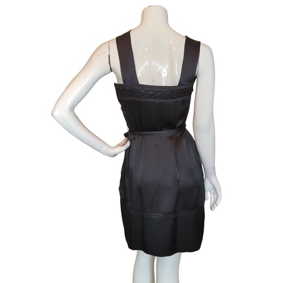 Banana Republic Black Silk Belted Pleated Sleeveless Mini Dress NWT - Picture 5 of 13